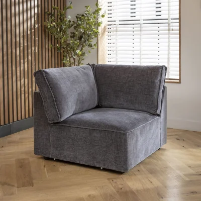 Quatropi Rupert Corner Modular Sofa Section Storm 98x98cm