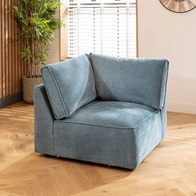Quatropi Rupert Corner Modular Sofa Section Aqua Blue 98x98cm