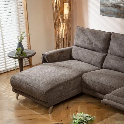 Quatropi Merlin Left-Hand Chaise Sofa Section Charcoal 95x90cm