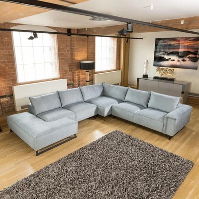 Quatropi Quatropi Luxury 6 Seater L Shape Corner Sofa Open End Custom Fabric