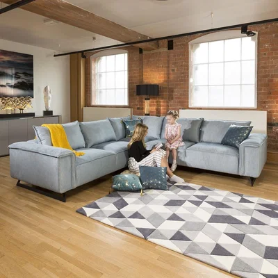 Quatropi Quatropi Modern Large 6 Seater L Shape Corner Sofa Custom Fabric