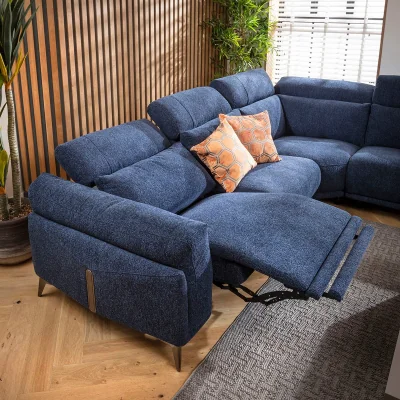 Quatropi Sydney Left-Hand Armed Modular Sofa Section Dark Blue 105x100cm