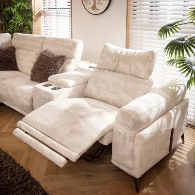 Quatropi Sydney Right-Hand Armed Modular Sofa Section Cream Pattern 105x100cm