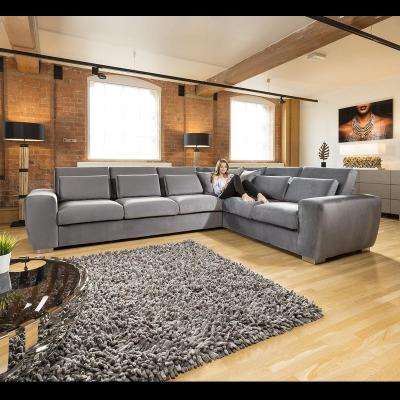 Quatropi Quatropi Ohio Large Luxury L Shape Velvet Corner Sofa 6 Seater 5L