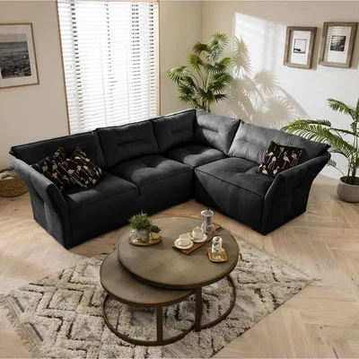 Quatropi Luxury 4 Seater Modular L Shaped Corner Sofa 271x260cm Custom Fabric