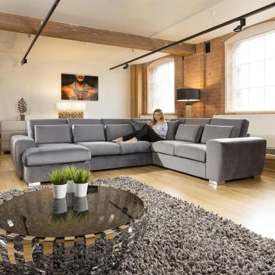 Quatropi Quatropi Ohio Luxury L Shape Velvet Corner Sofa 6 Seater Chaise 14L