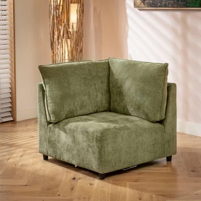 Quatropi Jasmin Corner Modular Sofa Section Olive Green 85x85cm