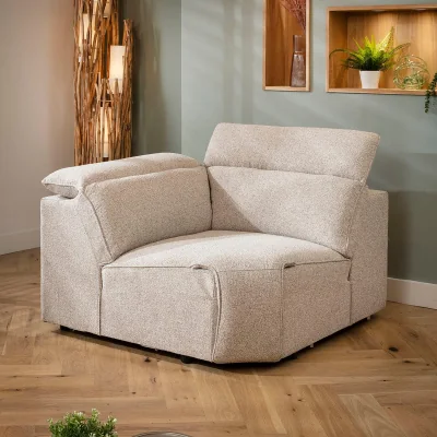 Quatropi Lola Corner Sofa Module Woven Beige Fabric 117x117cm