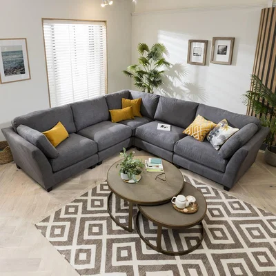 Quatropi Modern Modular L Shape Sectional Corner Sofa 282x282cm Custom Fabric