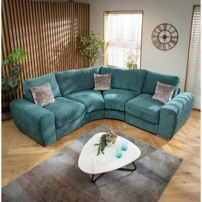 Quatropi Grande Modern L-Shape Corner Sofa Bottle Green 250x250cm
