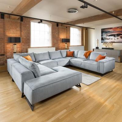 Quatropi Quatropi Modern 8 Seater Large U Shaped Corner Sofa Custom Fabric