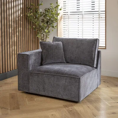 Quatropi Rupert Left-Hand Armed Modular Sofa Section Storm 110x98cm