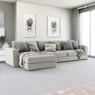 The Range Fabio Modern Premium L Shape Sofa  - Silver  / Left-hand
