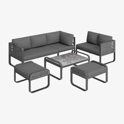 The Range NECHE Corner sofa with galvanised iron frame - GREY