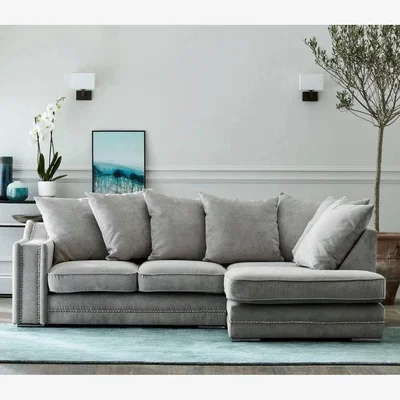 The Range Cruise Corner Sofa Seal grey And Charcoal Grey - Seal Grey / Right-hand