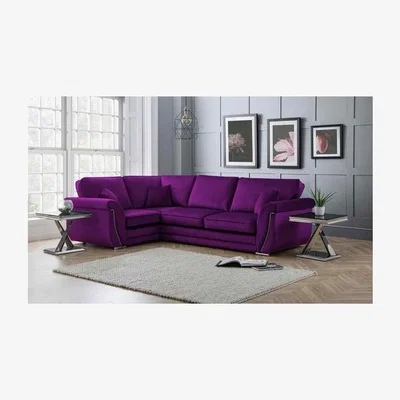 The Range Luca Full Back L Shape Left Hand Corner Sofa - Purple