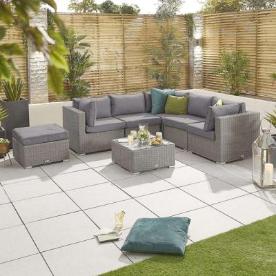 The Range Chelsea Luxury Rattan Corner Sofa Set - Silver