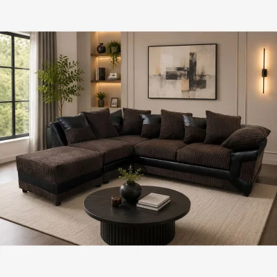 The Range DINO Left Hand Corner Sofa Choclate and Brown