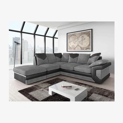 The Range Dennata Modern Jumbo Cord Corner Sofa LHF - Grey