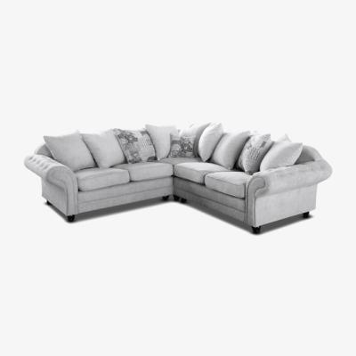The Range Nevona Chenille 2c2 Corner Sofa - Silver