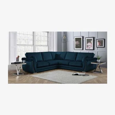 The Range Luxe Full Back Large Corner Sofa - Peacock