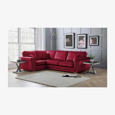 The Range Luca Full Back L Shape Left Hand Corner Sofa - Red