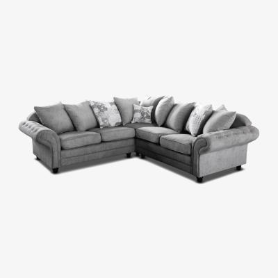 The Range Nicole Chenille Fabric 5 Seater Corner Sofa Set - Graphite - Graphite