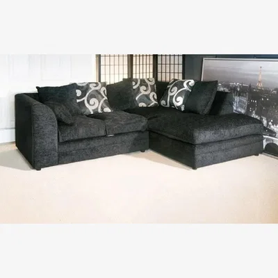 The Range Zina  Corner Sofa - Black / Right-hand