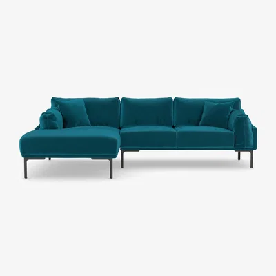 The Range Leo Corner Sofa - Teal / Limited assembly required / Left-hand