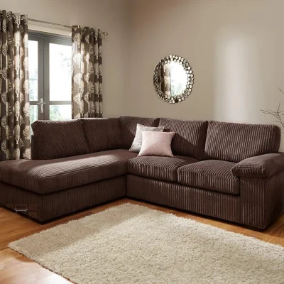 The Range Amalfi Full Back Fabric Corner Sofa - Brown
