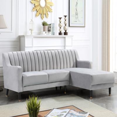The Range Pomona Velvet Corner Sofa - Grey
