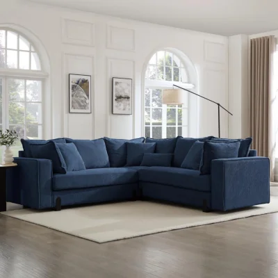 The Range Hayley Corner Sofa - Blue Linen