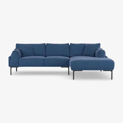 The Range Leo Corner Sofa - Navy Blue / Right-hand / Limited assembly required