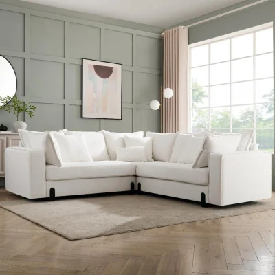 The Range Hayley Corner Sofa - White Boucle