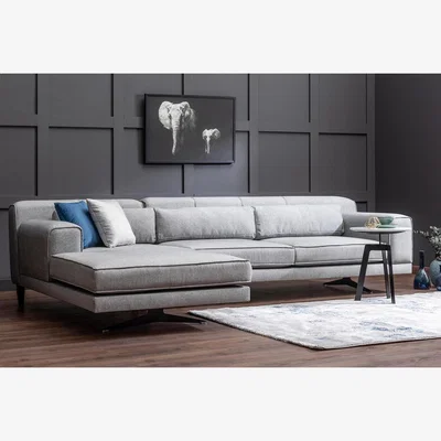 The Range Jivago Corner Sofa -  Melange Grey / Left-hand