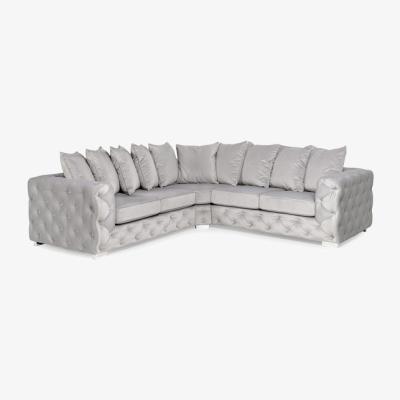 The Range Anasty Plush 2c2 Corner Sofa - Silver