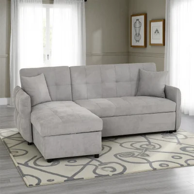 The Range Chelsea Corner Sofa Bed - Silver Grey Fabric  - Silver Grey