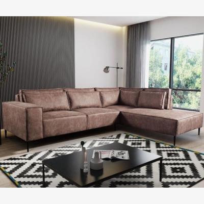 The Range Manhattan Corner fabric sofa  - brown