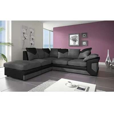 The Range Toledo L Shape Corner Jumbo Cord Sofa - Grey / Left-hand