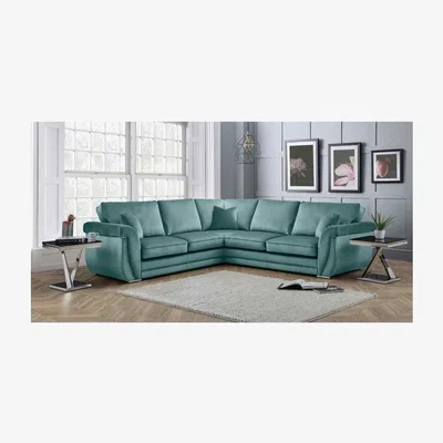 The Range Luca Full Back Large Corner Sofa  - Turquoise