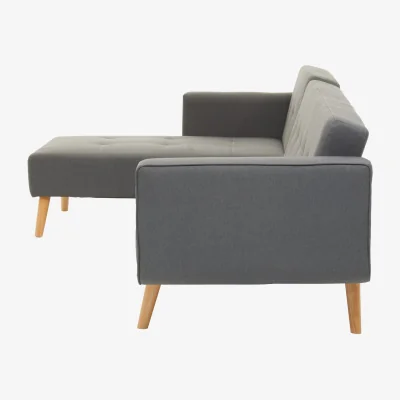 The Range Hansa Hagen Grey Linen Corner Sofa Bed - Grey