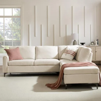 The Range Aylssum Corner Sofa - Beige Boucle