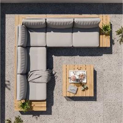 The Range Aspen 5 Seater Modular Mini Corner Set with Coffee Table - Grey