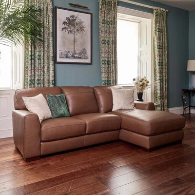 The Range Navarra Corner Chaise Sofa Right Hand Facing - Tan