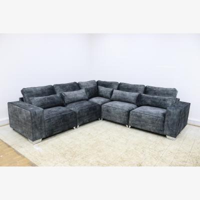 The Range Sicilly Milano Charcoal Sofa Full Back 2 Plus 2 - Charcoal