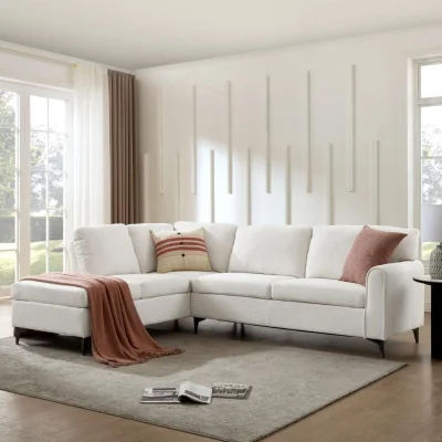 The Range Aylssum Corner Sofa - White Boucle / Left-hand