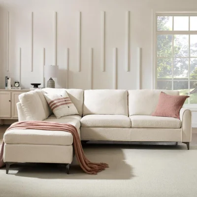 The Range Aylssum Corner Sofa - Beige Boucle / Left-hand