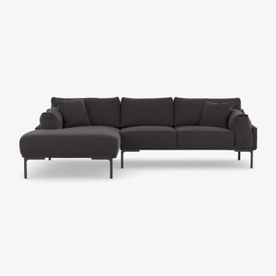 The Range Leo Corner Sofa - Charcoal Grey / Left-hand
