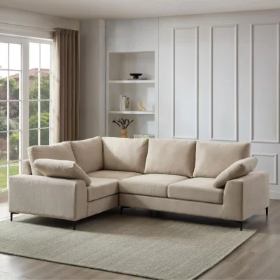 The Range Nora Corner Sofa - Beige Linen  / 197cm / Left-hand