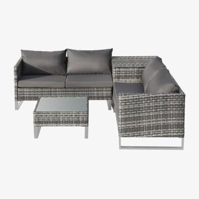 The Range 4 Seat L Shape Corner Sofa Set with Storage Box - Grey
